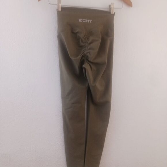 ECHT Olive Green Leggings with Scrunch Bottom size XS - Picture 5 of 5